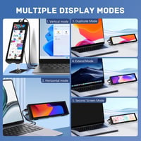 Pisichen 7,8" Érintőképernyős Hordozható Monitor - HD 1280x400P IPS Kijelző, 300cd/m² Fényerő, HDMI/USB-C, Beépített Állvány, Kompatibilis P 5