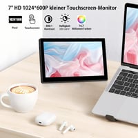 Pisichen 7 Colos Érintőképernyős Hordozható Mini Monitor - HD 1024x600 IPS Kijelző, Laptop, PS4/5, Raspberry Pi Kompatibilis 2