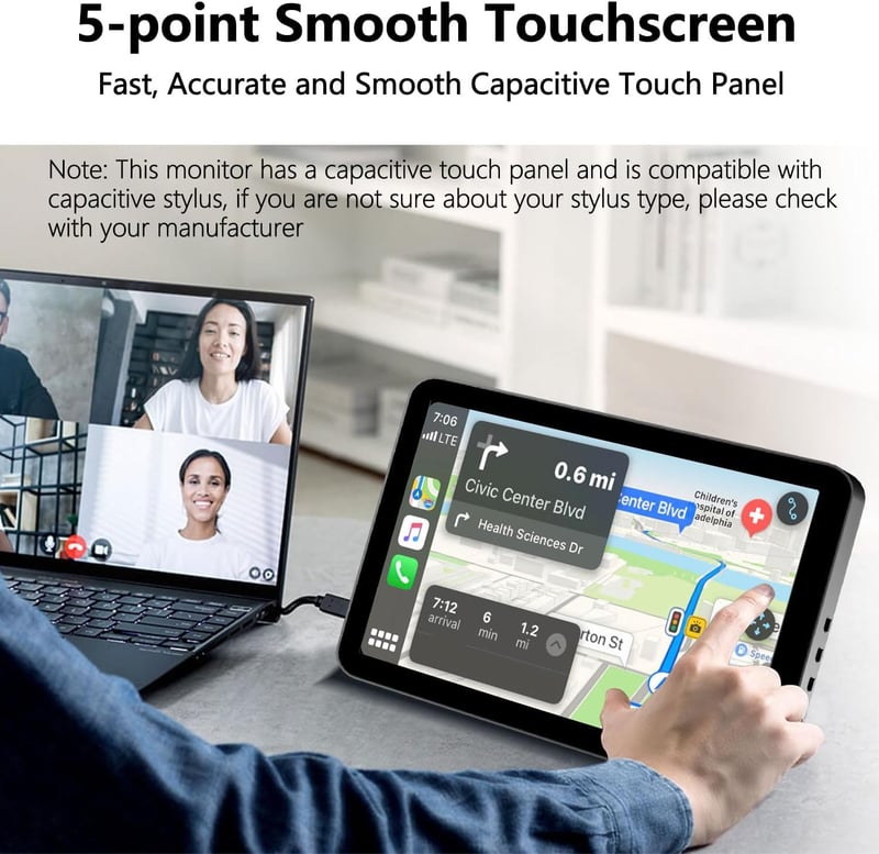 Pisichen 9" HD Érintőképernyős Monitor 1280x800 - Hordozható Kijelző PC, Laptop, Xbox, Switch Eszközökhöz, Beépített Hangszóróval