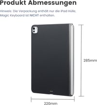pitaka iPad Pro 11 2024 M4 Tok Mágneses Védőtok Magic Keyboard Kompatibilis Ultra Vékony Aramid Szál Tablet Tok Fekete/Szürke 10