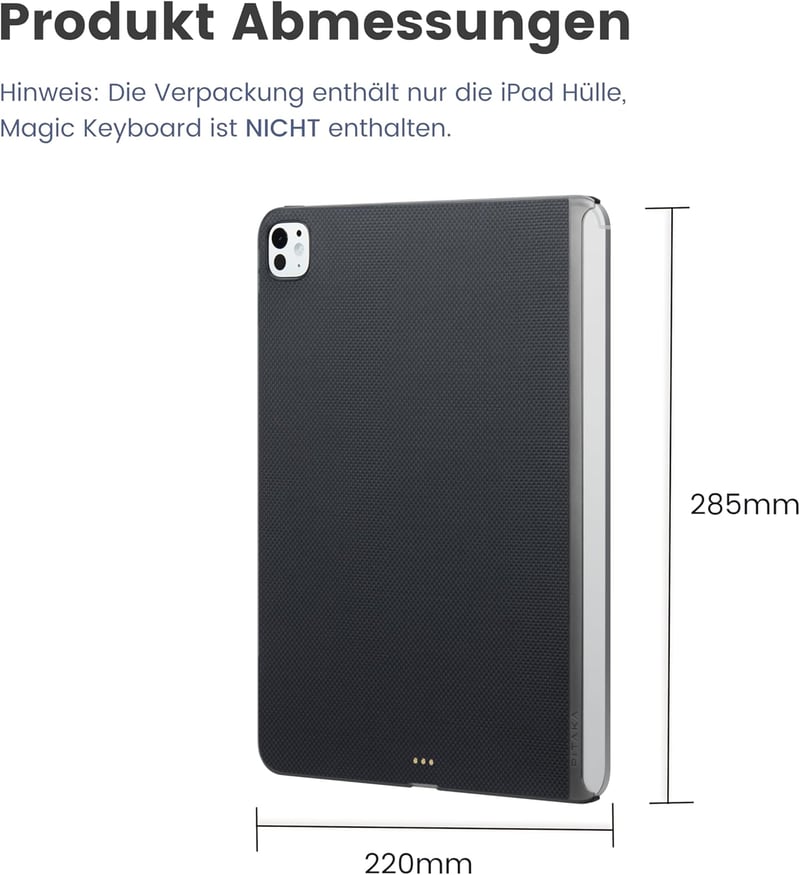 pitaka iPad Pro 11 2024 M4 Tok Mágneses Védőtok Magic Keyboard Kompatibilis Ultra Vékony Aramid Szál Tablet Tok Fekete/Szürke