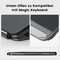 pitaka iPad Pro 11 2024 M4 Tok Mágneses Védőtok Magic Keyboard Kompatibilis Ultra Vékony Aramid Szál Tablet Tok Fekete/Szürke 7