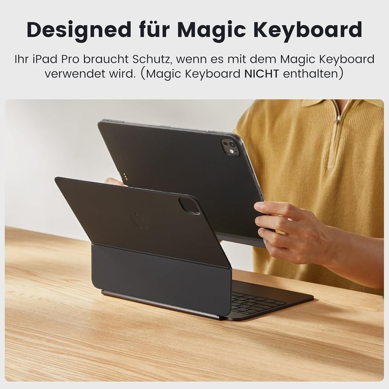 pitaka iPad Pro 11 2024 M4 Tok Mágneses Védőtok Magic Keyboard Kompatibilis Ultra Vékony Aramid Szál Tablet Tok Fekete/Szürke