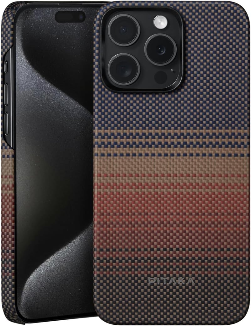 pitaka iPhone 15 Pro Max Tok MagSafe Kompatibilis, Ultra Vékony Aramid Szálból Készült Védőtok Kamera Védelemmel