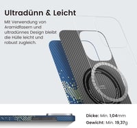 pitaka iPhone 16 Pro Max Tok, Ultra Vékony Aramid Szál Mobiltelefon Védőtok MagSafe Kompatibilis, Tejútgalaxis Mintás Szövött Felület 3
