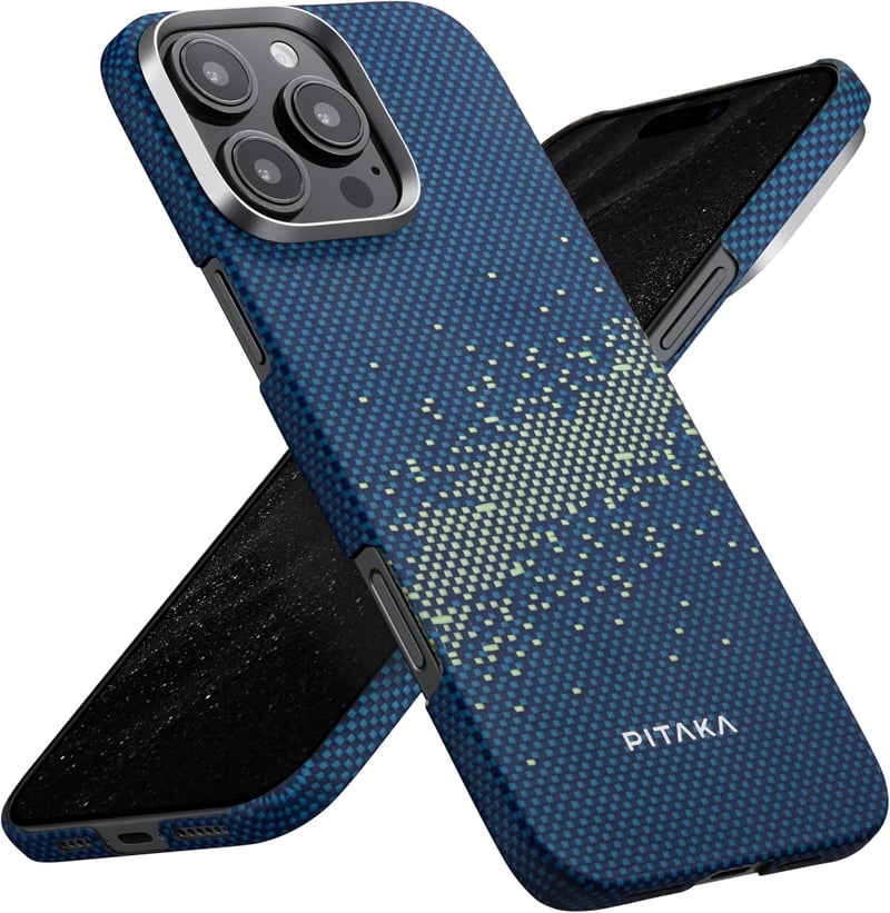 pitaka iPhone 16 Pro Max Tok, Ultra Vékony Aramid Szál Mobiltelefon Védőtok MagSafe Kompatibilis, Tejútgalaxis Mintás Szövött Felület