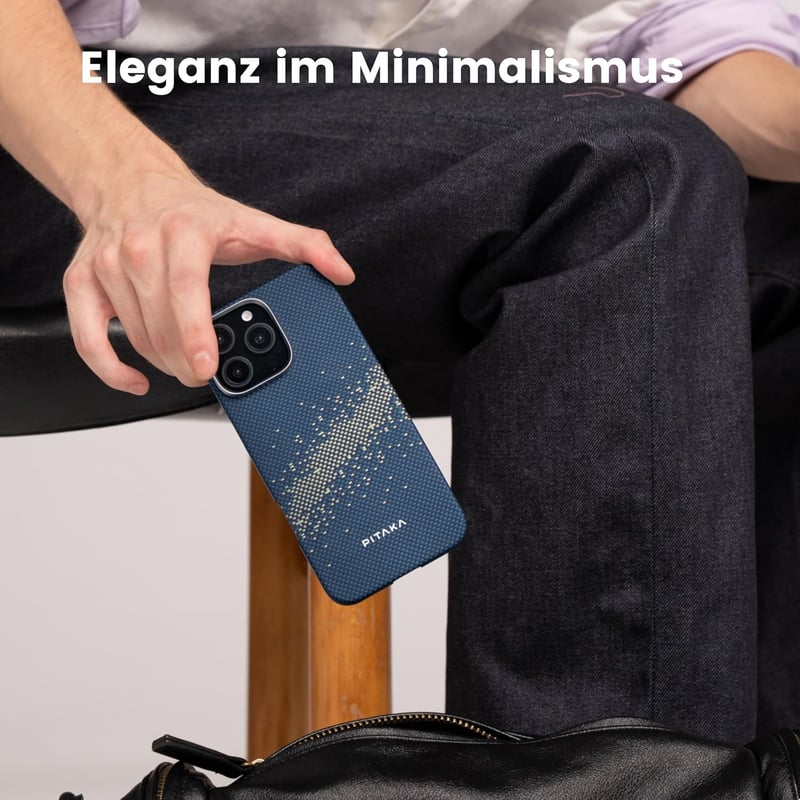 pitaka iPhone 16 Pro Max Tok, Ultra Vékony Aramid Szál Mobiltelefon Védőtok MagSafe Kompatibilis, Tejútgalaxis Mintás Szövött Felület