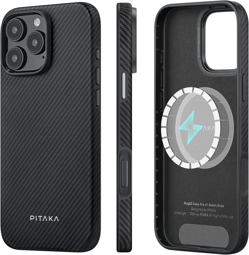 pitaka iPhone 16 Pro Tok, Mágneses Védőtok Aramid Szálból, MagSafe Kompatibilis, Vékony Katonai Védelem TPU Réteggel