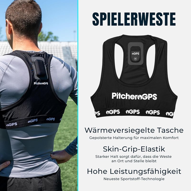 PitcheroGPS Futball Tracker Mellény - 18 Teljesítménymérő, 60 Napos Előfizetés, Ifjúsági L - Jugend L