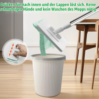 PIWOSGOL Mop s mehanizmom za cijeđenje s 10 krpa od mikrovlakana, zamjena jednim dodirom, automatsko pričvršćivanje, za suho i mokro čišćenje podova i zidova, za uske prostore 5