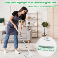 PIWOSGOL Mop s mehanizmom za cijeđenje s 10 krpa od mikrovlakana, zamjena jednim dodirom, automatsko pričvršćivanje, za suho i mokro čišćenje podova i zidova, za uske prostore 4