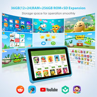 Tabletă pentru copii PIXPEAK de 7 inchi, 36 GB RAM, 128 GB ROM, Android 15.0, ecran FHD, 6580 mAh, control parental, WiFi, Bluetooth, albastru 4