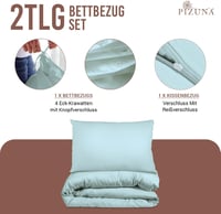 Pizuna 400 Szálas Pamut Ágynemű Szett, 100% Hosszúszálú Pamut Szatén, Babaékék Paplanhuzat és Párnahuzat, 140x200 cm + 70x90 cm, 2 Részes Ga 3