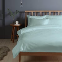 Pizuna 400 Szálas Pamut Ágynemű Szett, 100% Hosszúszálú Pamut Szatén, Babaékék Paplanhuzat és Párnahuzat, 140x200 cm + 70x90 cm, 2 Részes Ga 1