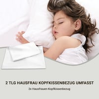 Pizuna Luxus Szatén Párnahuzat Szett - 2 db 70x90 cm Fehér, 600 Szálas Hosszúszálú Pamut, Légáteresztő, Öko-Tex Tanúsított 3
