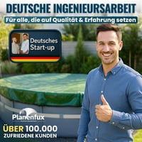 Planenfux 366 cm kerek medence takaró 320-366 cm-es medencékhez, 200g/m² PE napelemes ponyva 8