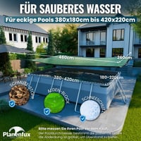 Planenfux 400x200 cm medence takaró 200g/m² PE sötét fólia nyári téli használat 2