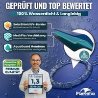 Planenfux Kerek Medencetakaró 450 cm - 2 az 1-ben UV-álló Napelemes Ponyva 200g/m² PE Anyagból, Nyári-Téli Védelem 420-460 cm Átmérőjű Meden 5