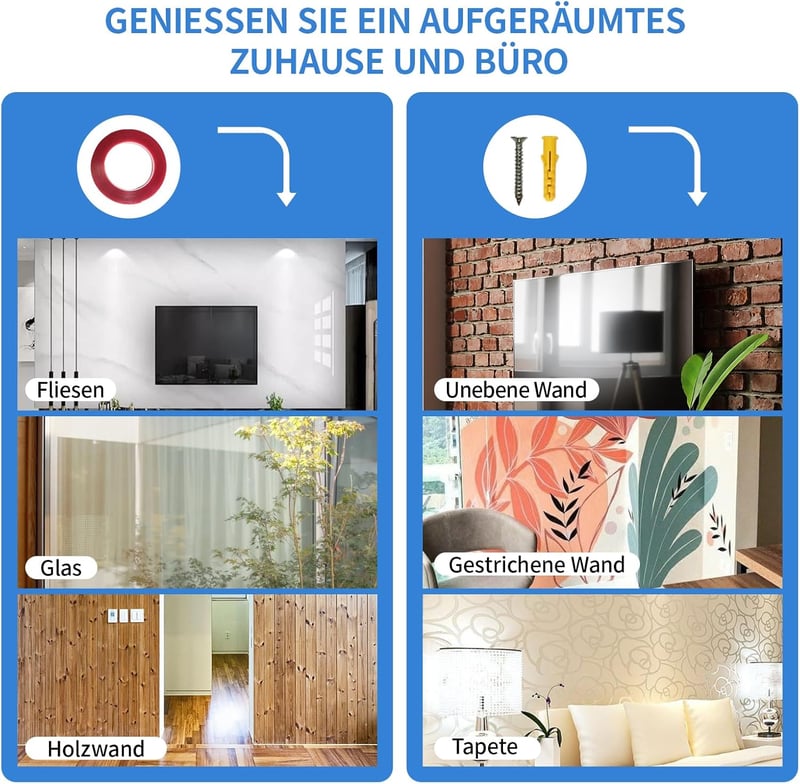 Planetinum Öntapadós Kábelcsatorna Szett - Fehér PVC, 4m Hosszú, 10 db, Festhető, Méretre Vágható, Kábelrendező Otthonra és Irodába