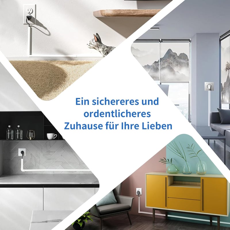 Planetinum Öntapadós Kábelcsatorna Szett - Fehér PVC, 4m Hosszú, 10 db, Festhető, Méretre Vágható, Kábelrendező Otthonra és Irodába