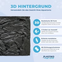PLASTIKO 3D Akvárium Háttér 80x50 cm Kőmintás Barna Ragasztás Nélkül 2