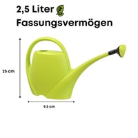 Plastkon Mala Kanta za Zalijevanje s Nastavkom za Tuširanje za Sobne Biljke, 2,5 L, Visokokvalitetna Plastika, za Unutarnju i Vanjsku Upotrebu, Zelena 3