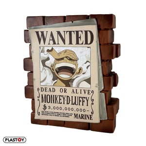 Plastoy One Piece Monkey D. Luffy kasica s posterom "Wanted" - PVC - 16 cm