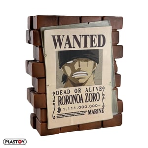 Plastoy One Piece Roronoa Zoro Wanted kasica PVC figura - 16 cm