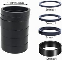 PLATT kerékpár fejcsapágy távtartó készlet, alumínium, 1 1/8", 7 db - fekete 3