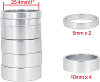 Hliníkové vymedzovacie podložky hlavového zloženia PLATT Ahead 25,4 mm, 5/10 mm - čierne - 6 ks 2