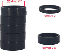 PLATT Ahead alumínium kormánycsap-távtartó 25,4 mm, 5/10 mm - fekete - 6 db 2