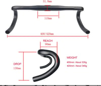 PLATT Alumínium Kerékpár Kormány 25.4/31.8mm Drop Bar 380-420mm - 420mm, 2-31.8 mm 4