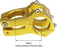 Pipa ghidon din aliaj de aluminiu PLATTBK, 0 grade, 45 mm, pentru biciclete MTB, cursieră și BMX 3