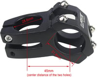 Pipă ghidon MTB PLATTBK 31,8 mm, 45 mm, scurtă, 0 grade, aliaj de aluminiu, pentru bicicletă montană, cursieră, BMX 3