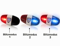Detská policajná siréna na bicykel Playmags KidsTech, LED svetlo a klaksón so 4 zvukmi, 5 LED diód, viacfarebná, 13x7,5x3,5 cm 6