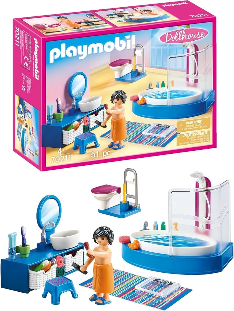 PLAYMOBIL 70211 Babaház Gyerekszoba Játékszett 4 Éves Kortól - Bathroom