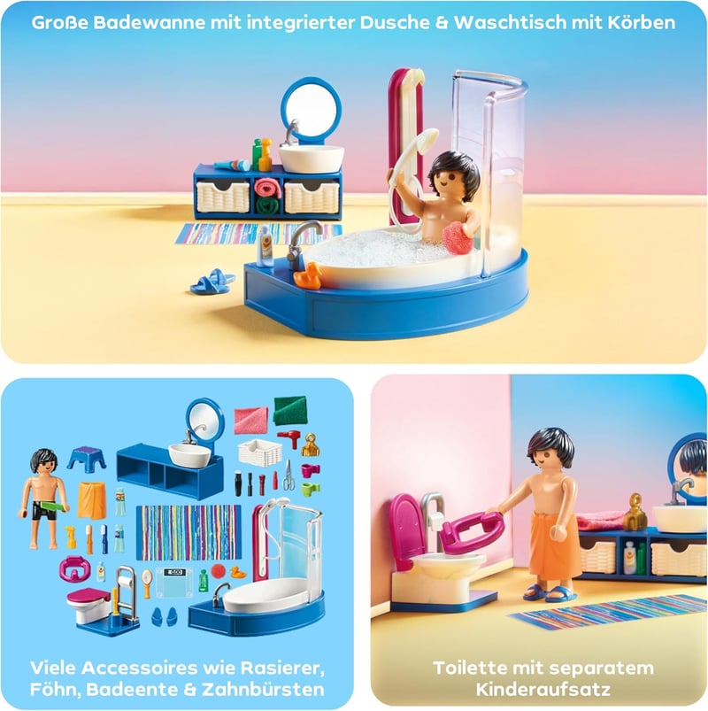 PLAYMOBIL 70211 Babaház Gyerekszoba Játékszett 4 Éves Kortól - Bathroom