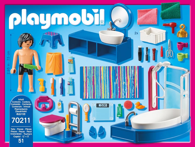 PLAYMOBIL 70211 Babaház Gyerekszoba Játékszett 4 Éves Kortól - Bathroom