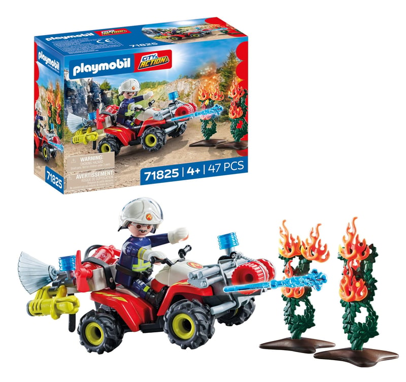 PLAYMOBIL 71825 Hasičská štvorkolka na hasenie požiaru živého plotu – City Action Hasičské auto hračka od 4 rokov