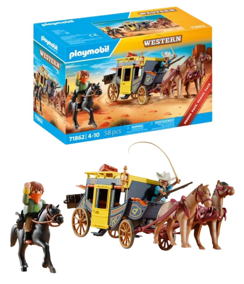 PLAYMOBIL 71862 Promo Pack Prepad poštového koča, hracia súprava s figúrkami a koňmi, od 4 rokov, kreatívna hra na hrdinov