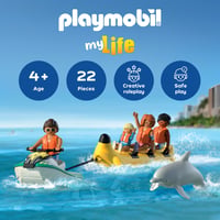 PLAYMOBIL 71905 Jazda na banáne so súpravou figúrok a vodným skútrom – Plážová dovolenka, vodná hracia súprava od 4 rokov 2
