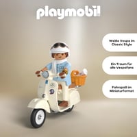 PLAYMOBIL 72283 Vespa 80-ročná jubilejná súprava – Krémová klasická Vespa so šoférom, košíkom a nálepkami, od 5 rokov 3