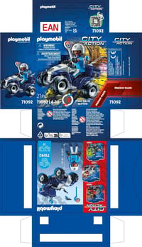 PLAYMOBIL City Action 71092 Quad de Poliție cu motor cu fricțiune, de la 4 ani 8