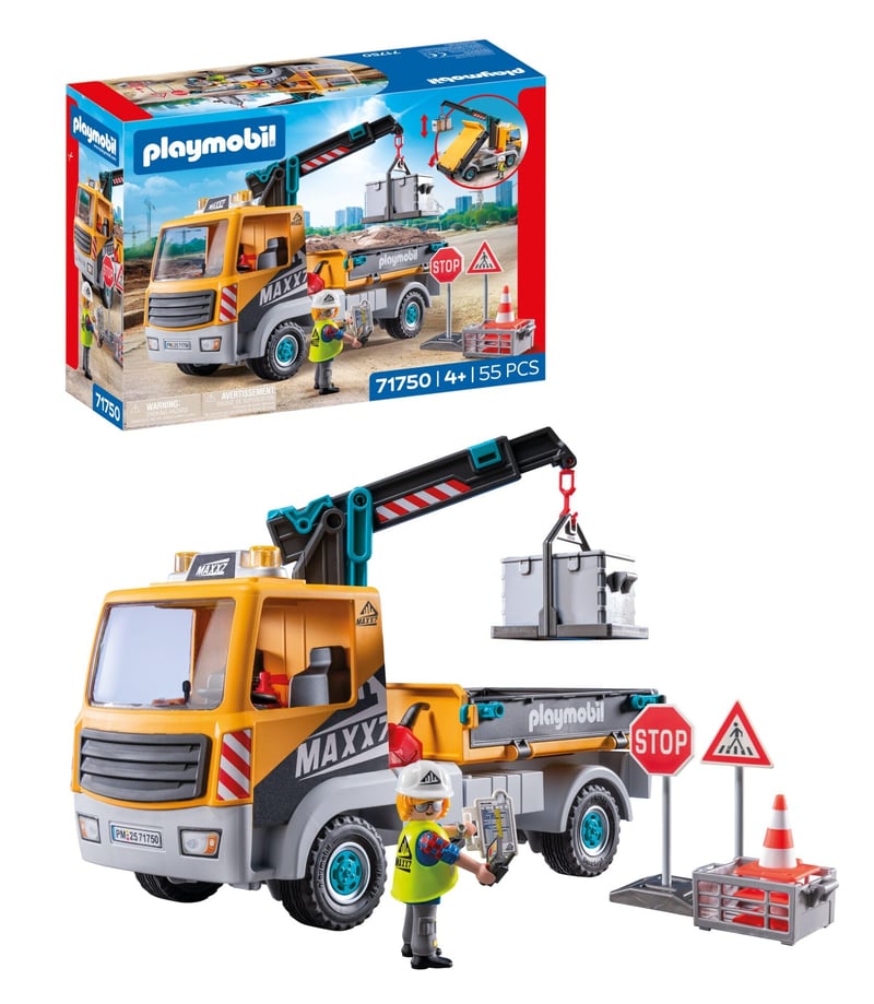 PLAYMOBIL City Action 71750 Stavebné nákladné auto s žeriavom, hracia súprava pre deti od 4 rokov