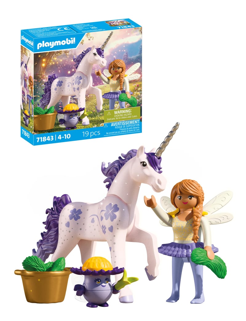PLAYMOBIL Magic Unicorns 71843 Zberateľský jednorožec so šťastnou levanduľovou vílou – Nápaditá hracia súprava pre fanúšikov jednorožcov od 4 rokov
