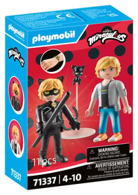 PLAYMOBIL Miraculous Adrien a Čierny kocúr hrdinské dobrodružstvo s kwami Plaggom 71337 - od 4 rokov 2
