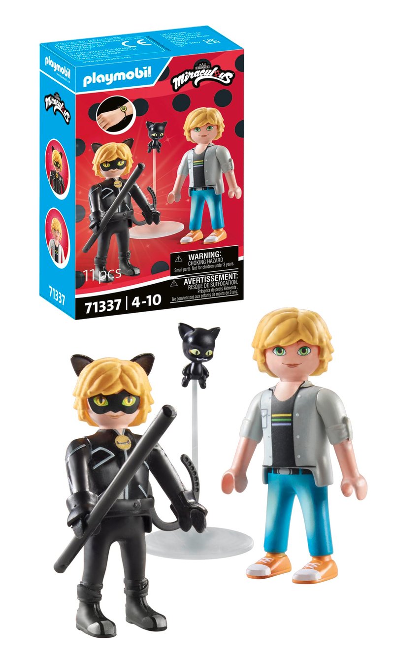 PLAYMOBIL Miraculous Adrien a Čierny kocúr hrdinské dobrodružstvo s kwami Plaggom 71337 - od 4 rokov