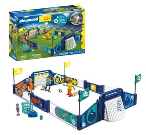 PLAYMOBIL My Life 72056 Futbalová aréna s mechanizmom na strieľanie a 2 bránkami – od 4 rokov