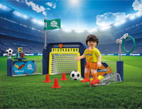 PLAYMOBIL My Life 72057 Futbalový tréningový set s bránkou a vystreľovacím mechanizmom – Futbalová hra od 4 rokov 2