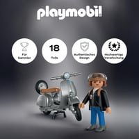 PLAYMOBIL Vespa 80. jubilejná edícia v striebornom retro dizajne s figúrkou, prilbou a hárkom nálepiek pre deti od 4 rokov 72282 2